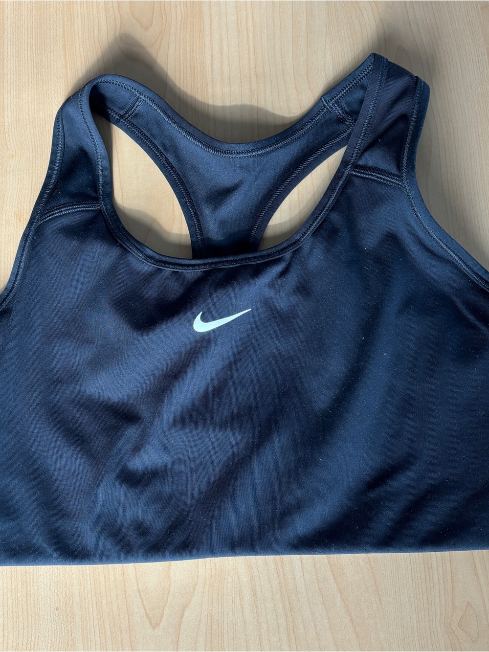 Nike Navy Racerback Dri-FIT Sports Bra with White Swoosh